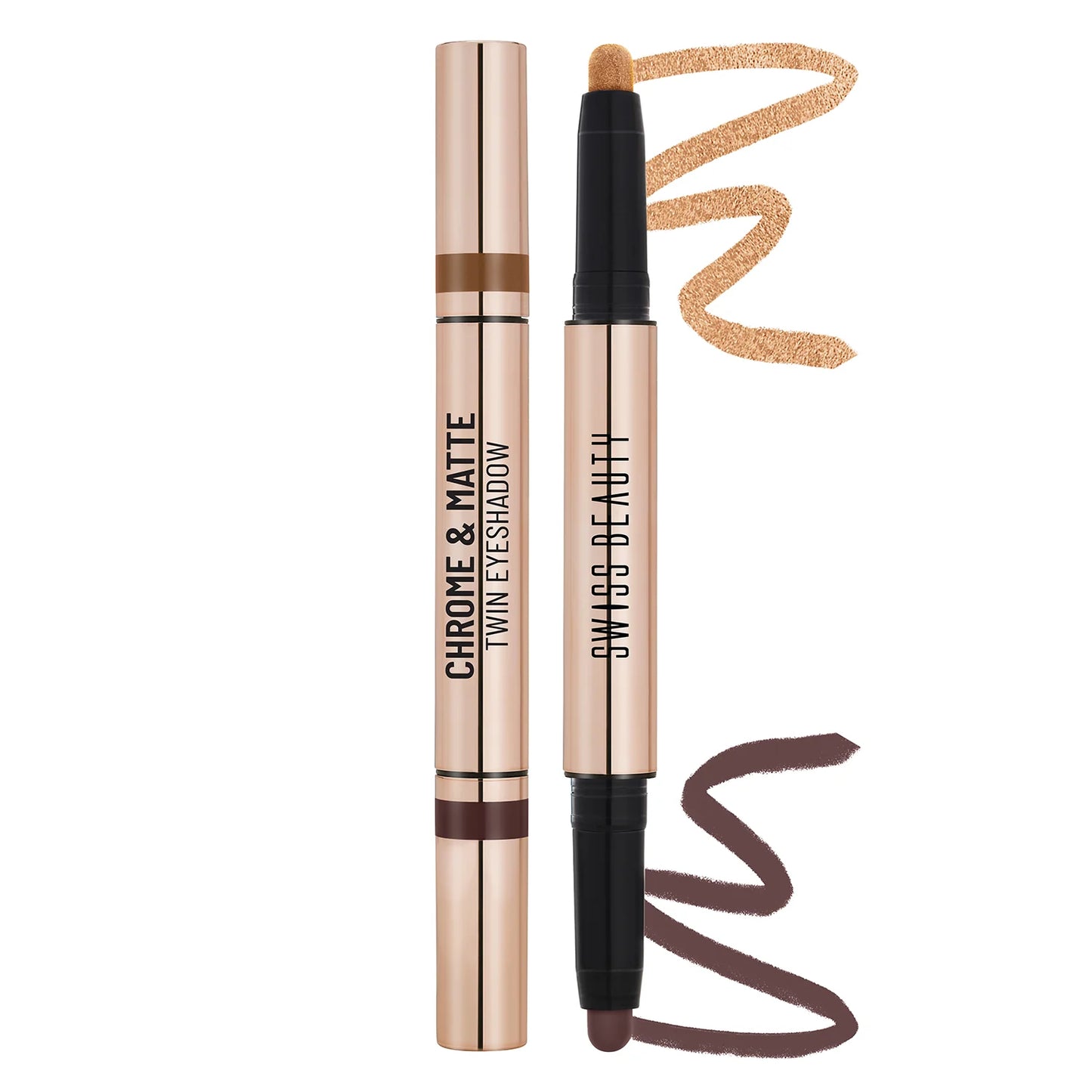 SWISS BEAUTY Twin Eyeshadow Duo eyeshadow with matte and chrome finish