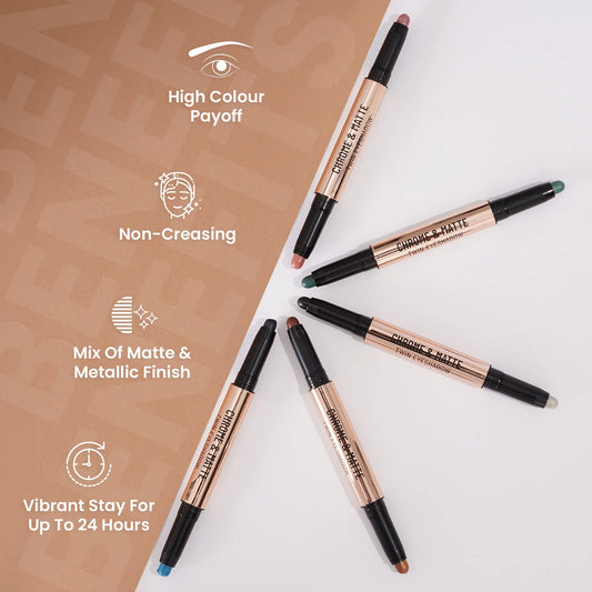 SWISS BEAUTY Twin Eyeshadow Duo eyeshadow with matte and chrome finish