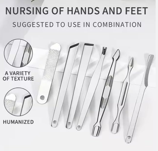 Salon-Quality Carbon Steel Nail Tools Set – 7-in-1 Personal Care Kit!