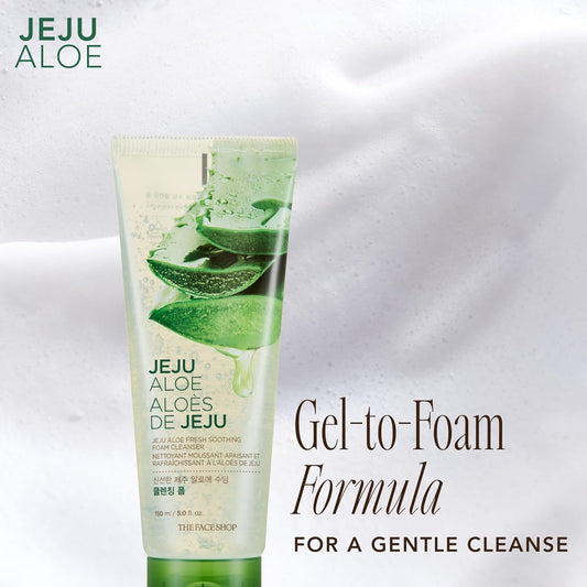 The Face Shop Jeju Aloe Fresh Soothing Foam Cleanser (150ml)
