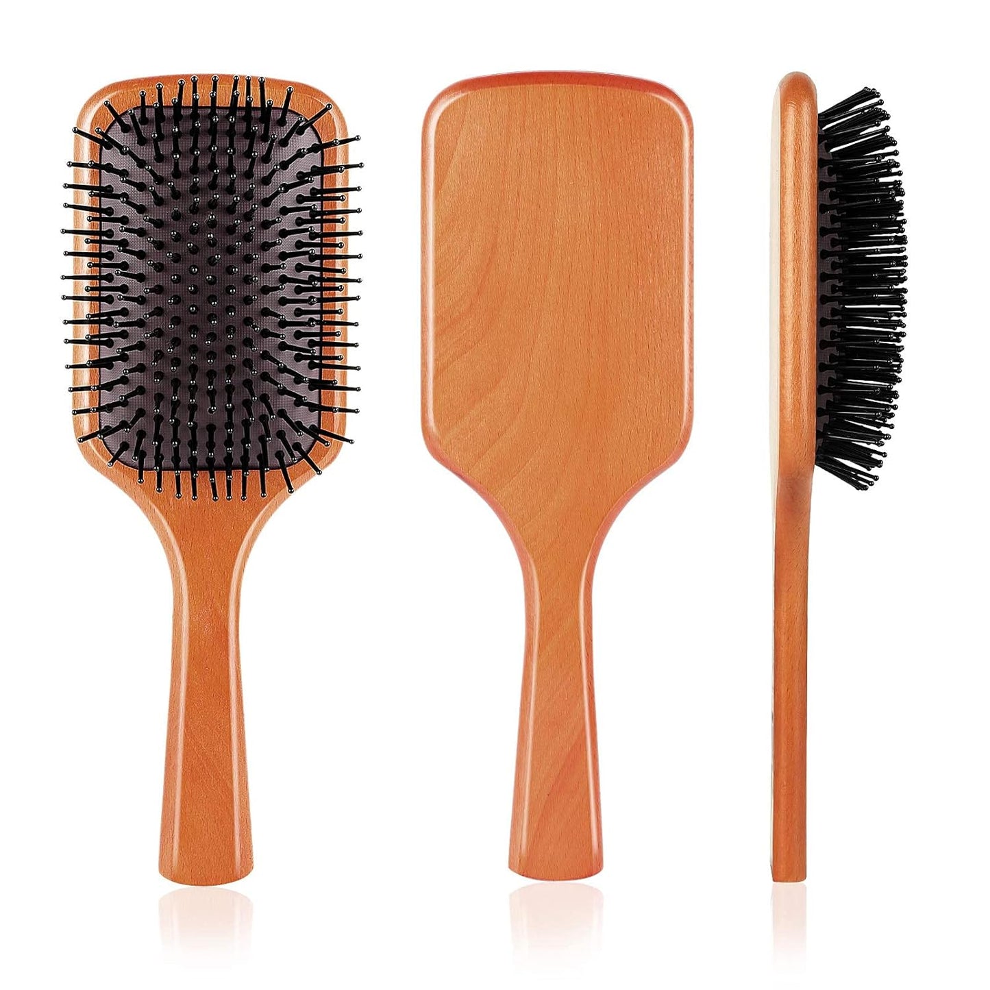 Natural Wood Small Cushion Hair Brush for Detangling