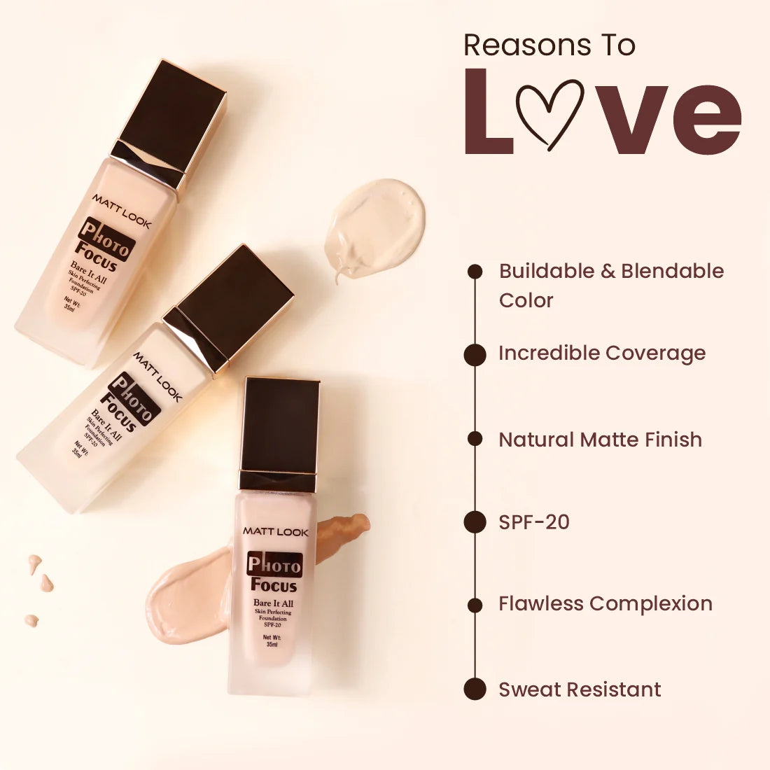 MATTLOOK PHOTO FOCUS BARE IT ALL SKIN PERFECTION FOUNDATION