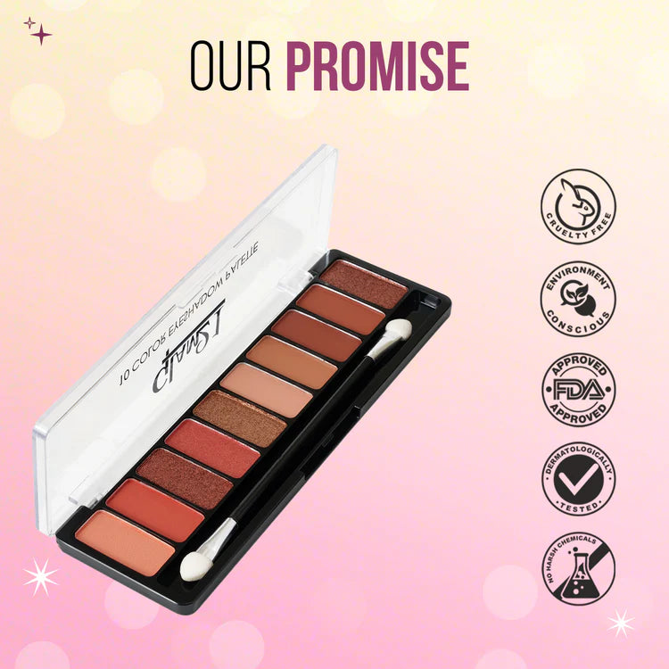 GLAM21 10 COLOR EYESHADOW PALETTE ES828