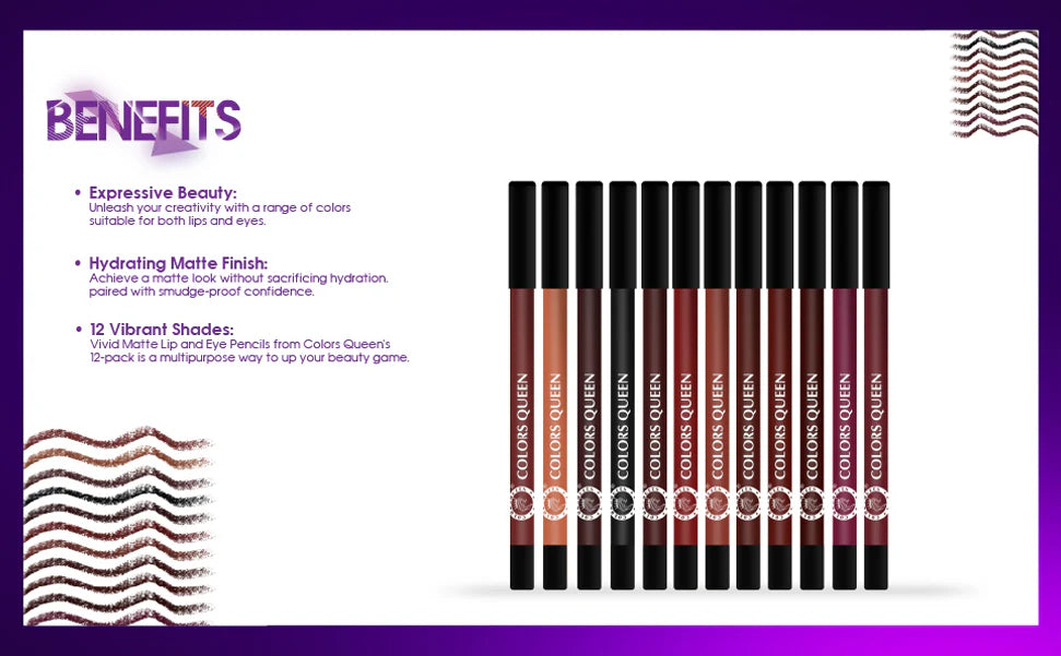 Colors Queen Vivid Matte Lip & Eye Pencil 12