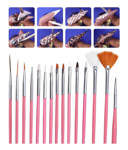 15 Pcs Nail Art Brushes Kit
