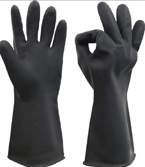 Heavy-duty Wet And Dry Use Black Glove( SIZE- L)