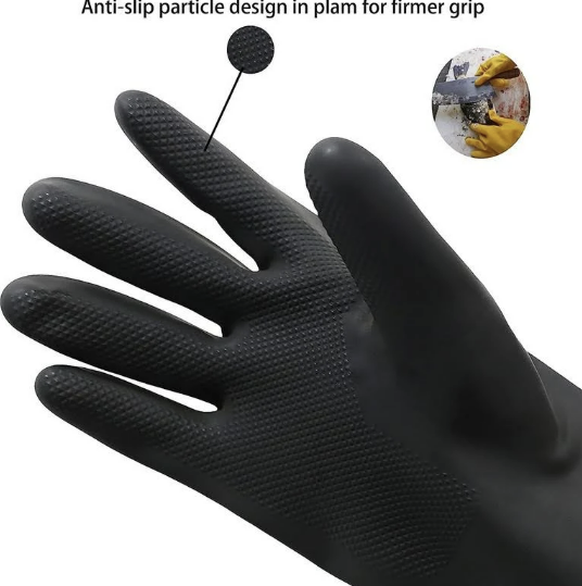 Heavy-duty Wet And Dry Use Black Glove( SIZE- L)