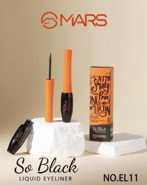 Mars Liquid Waterproof Eyeliner Jet Black 2 ml