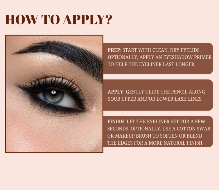 Lakyou Beauty Kajal Eyeliner Pencil | 24H Wear | Waterproof | Smudge proof |