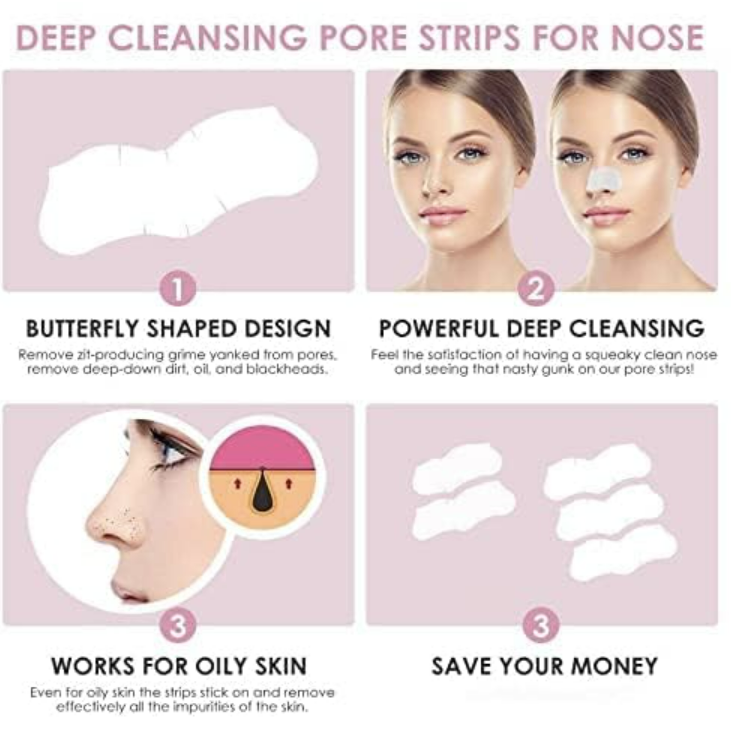 BESCHBORN Deep Cleansing Nose Pore Strips for Blackhead Removal(10 strips)