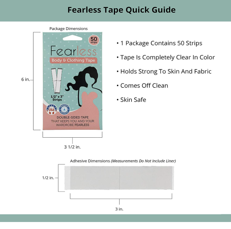 FEARLESS BODY & CLOTHING TAPR DOUBLR SIDED TAPE 50 STRIPS