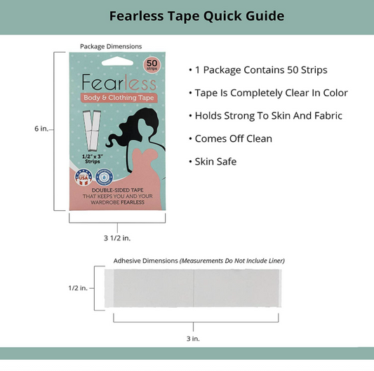 FEARLESS BODY & CLOTHING TAPR DOUBLR SIDED TAPE 50 STRIPS