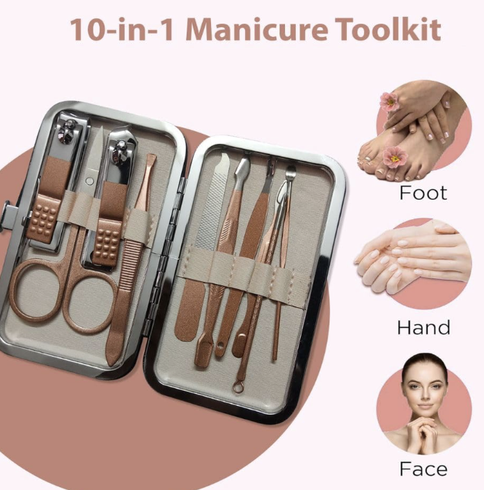 Manicure kit for women and Men, 10 Pieces, Nail Clipper