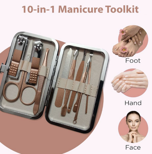Manicure kit for women and Men, 10 Pieces, Nail Clipper
