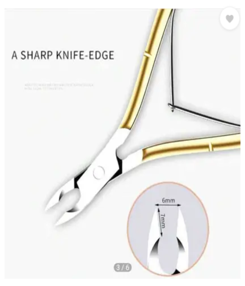 CUTICLE CUTTER PEDICURE FOR NAILS STAINLESS STEEL GOLDEN COATING