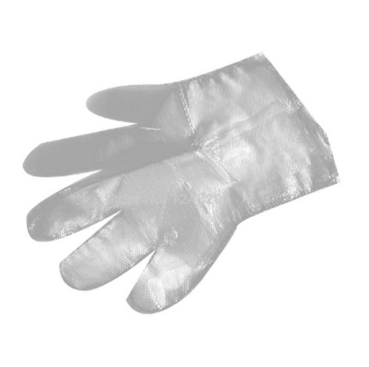 Plastic - Unisex Clear Hand Gloves ( Powder Free ) - 100 Pieces