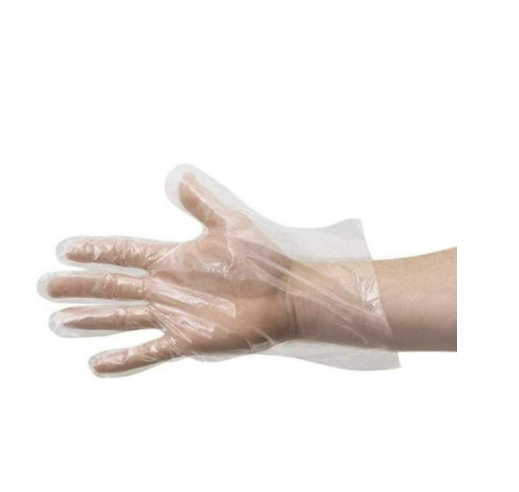 Plastic - Unisex Clear Hand Gloves ( Powder Free ) - 100 Pieces