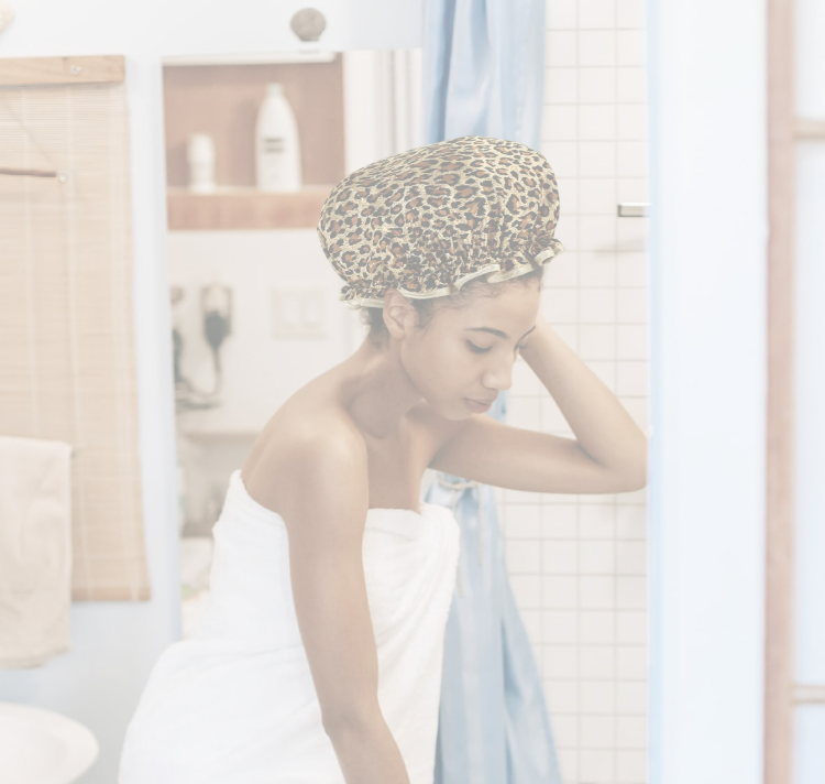Leopard Shower Cap Reusable Bath Cap Waterproof
