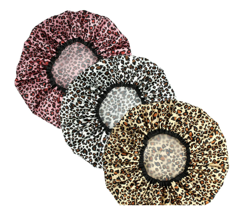 Leopard Shower Cap Reusable Bath Cap Waterproof