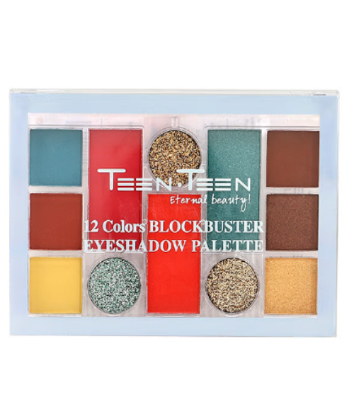 Blockbuster-12 Color Eyeshadow With Glitter