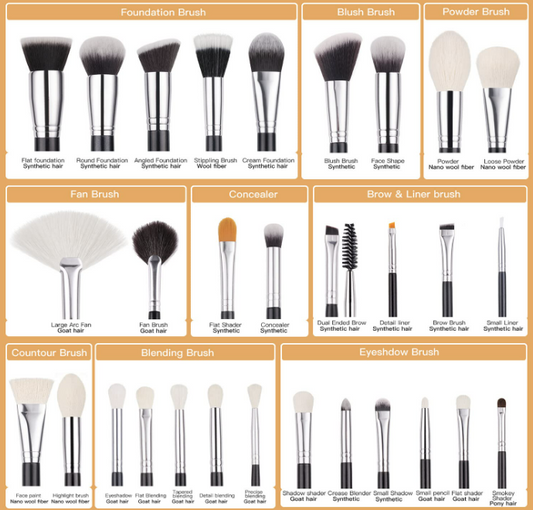 BEILI 30Pcs Professional Makeup Brush Set