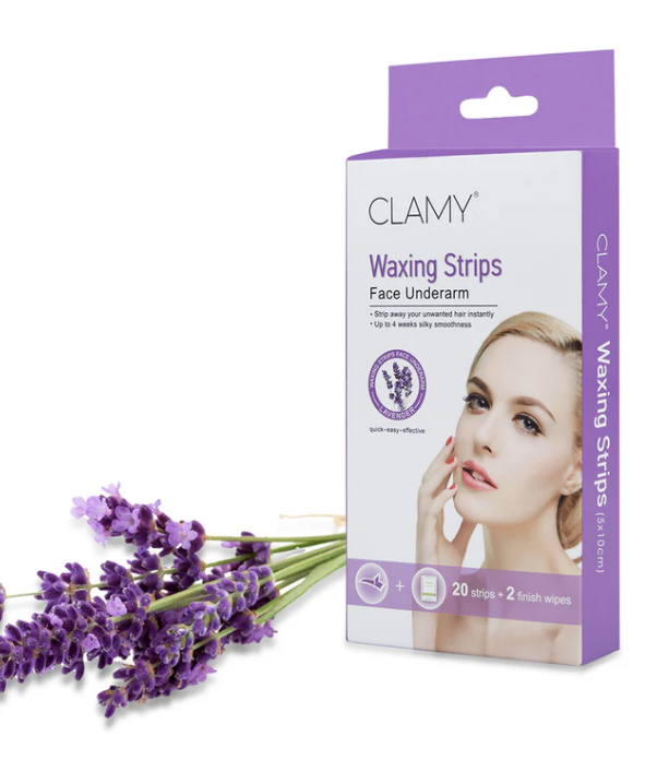 CLAMY Face & Underarms Waxing Strips with Natural Extracts