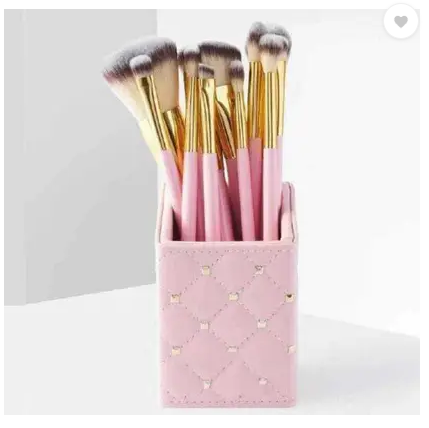 Pink Studded Elegance 12-Piece Brush Set