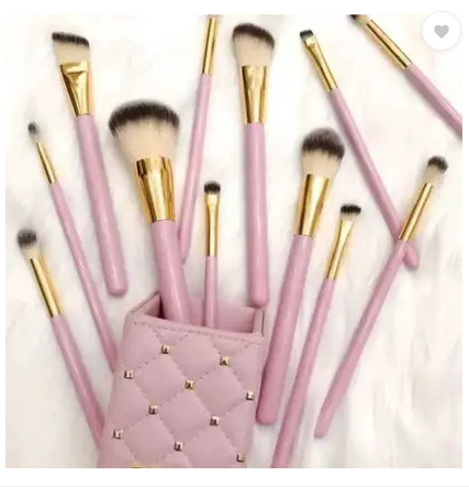 Pink Studded Elegance 12-Piece Brush Set