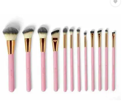 Pink Studded Elegance 12-Piece Brush Set