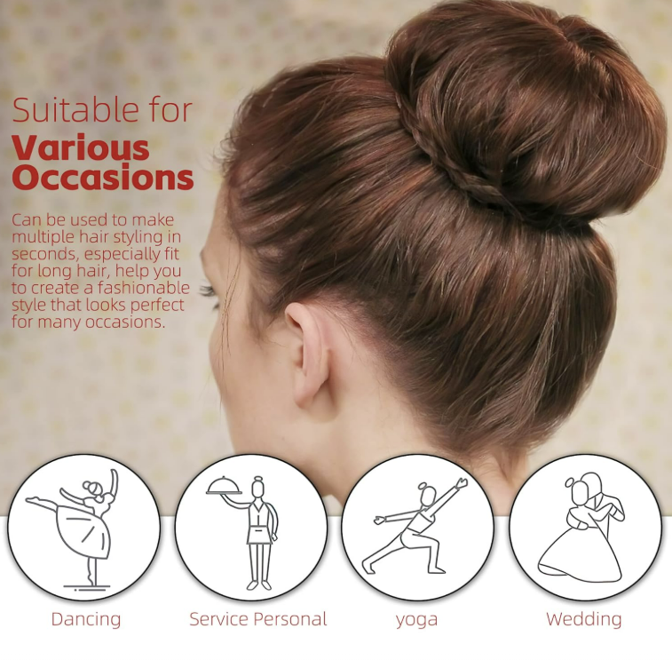 2 PCS Donut Bun Makers, Hair Rings for DIY Hairstyles