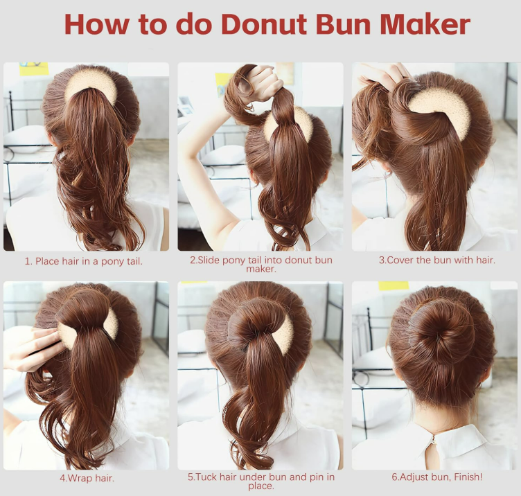 2 PCS Donut Bun Makers, Hair Rings for DIY Hairstyles