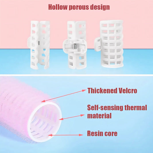 Magic Rollers – Cling Stick Hair Curlers for Curls &, Waves (Pink)