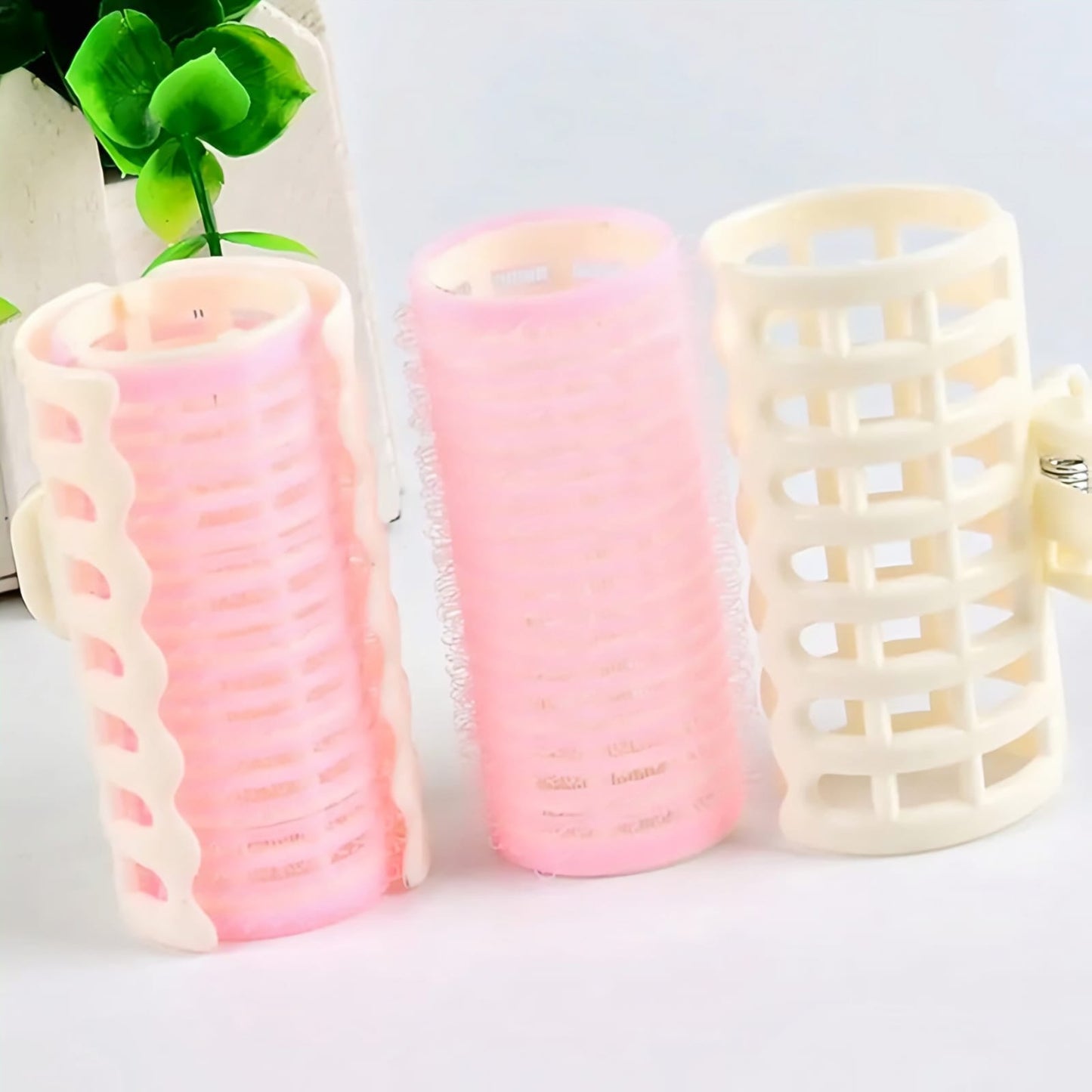 Magic Rollers – Cling Stick Hair Curlers for Curls &, Waves (Pink)