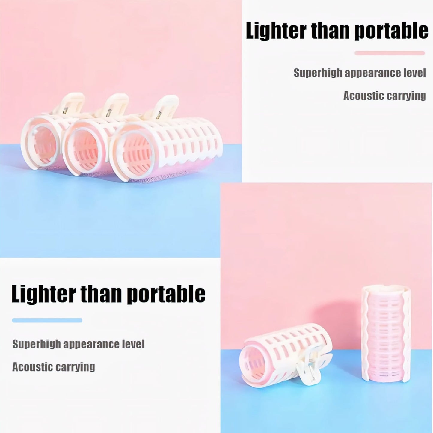 Magic Rollers – Cling Stick Hair Curlers for Curls &, Waves (Pink)