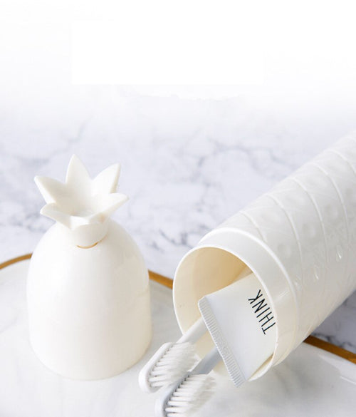 Portable Pineapple Round Toothbrush Storage Box