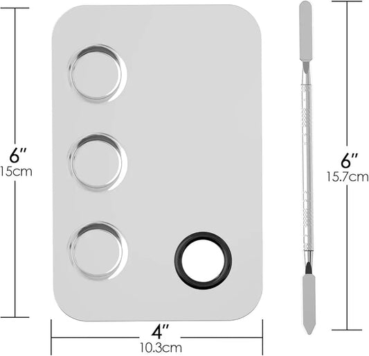 Stainless Steel Mental Mixing Tray with Artist Tool for Art Painting