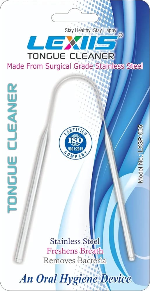 LEXIIS Metal Tongue Cleaner kids and adults U-shaped structure