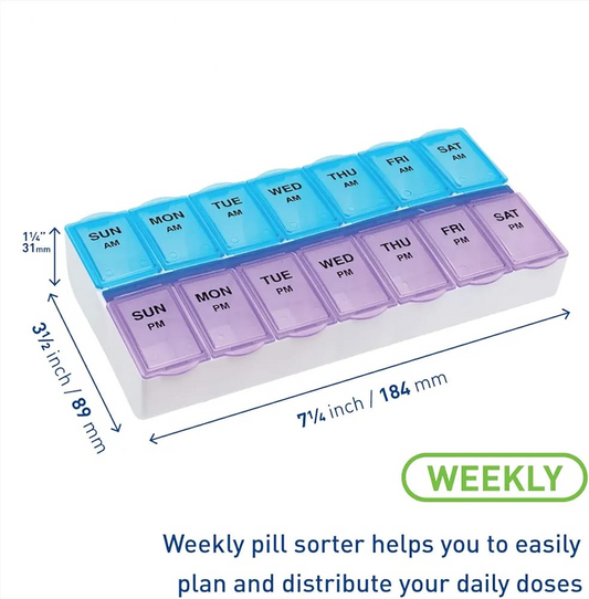 Weekly Twice-A-Day Pill Organizer