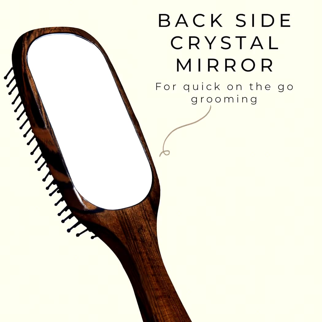 SCARLET LINE LARGE PADDLE HAIR BRUSH WITH MIRROR