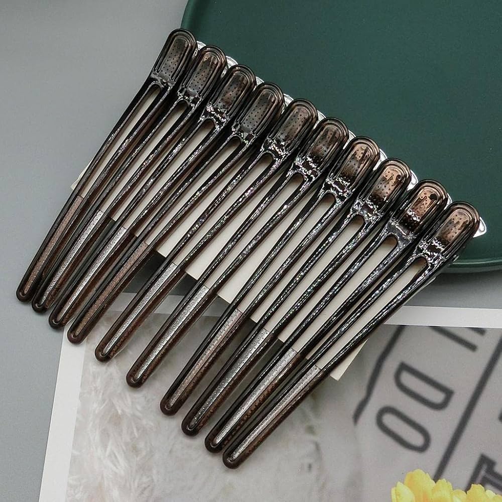 10pcs Hair Care Clips – Stainless Steel Sectioning Clamps