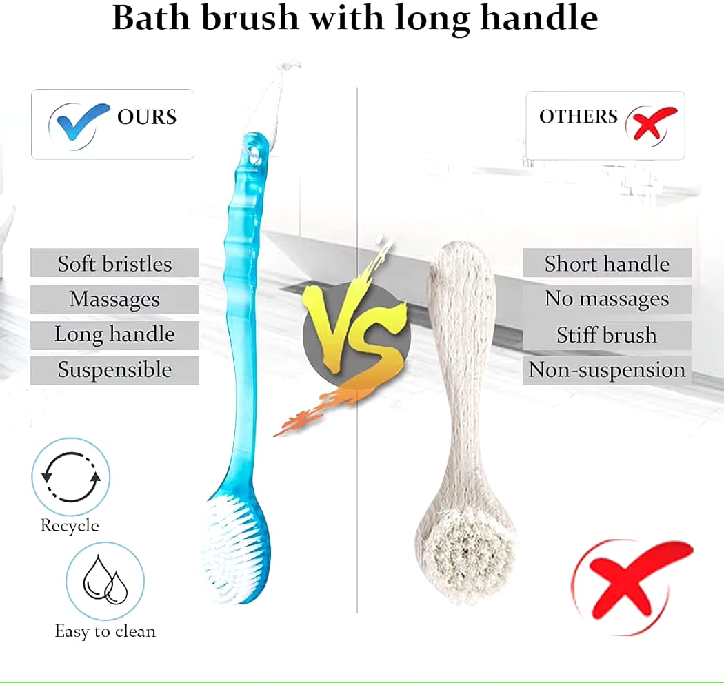 Miss Claire Bath Brush with Bristles For Men And Women , Blue