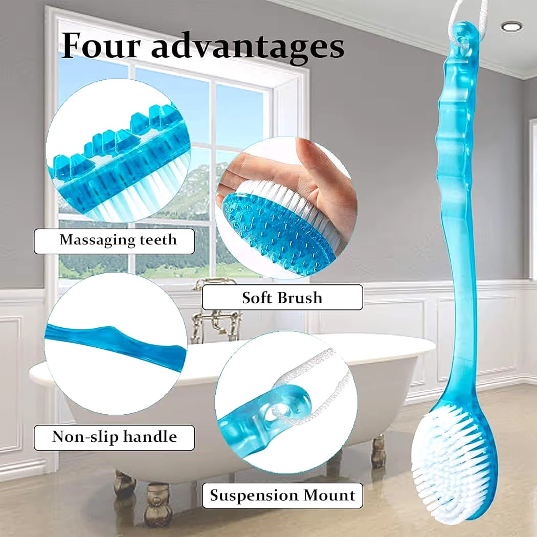 Miss Claire Bath Brush with Bristles For Men And Women , Blue