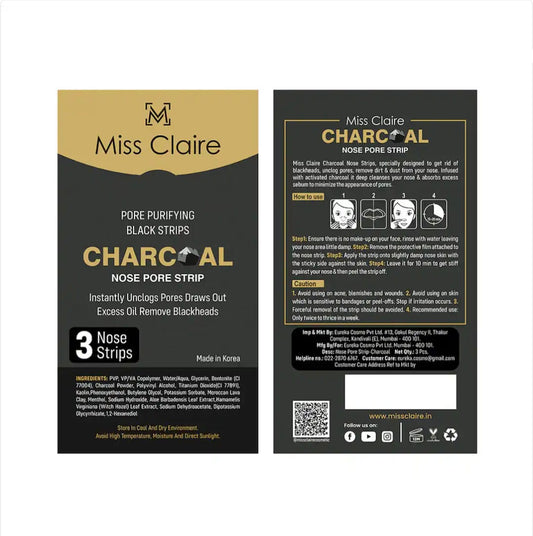 MISS CLAIRE PORE PURIFYING BLACK CHARCOAL NOSE STRIPS