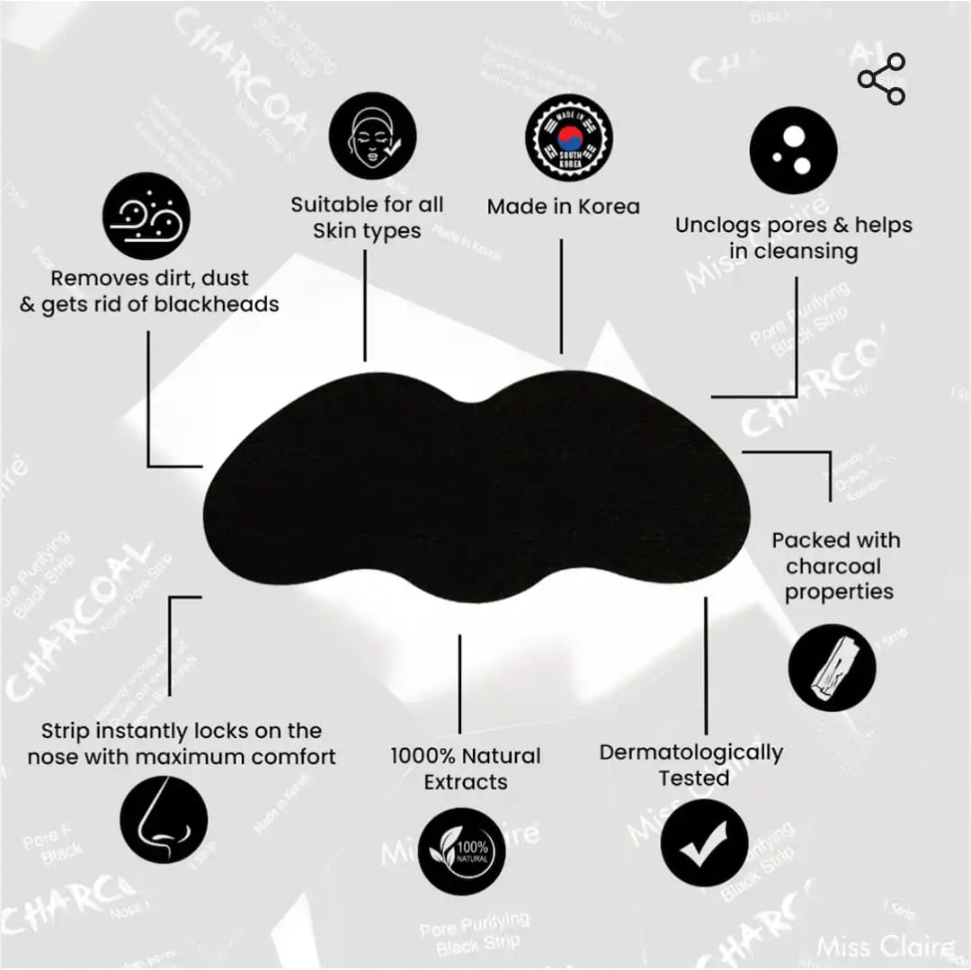 MISS CLAIRE PORE PURIFYING BLACK CHARCOAL NOSE STRIPS