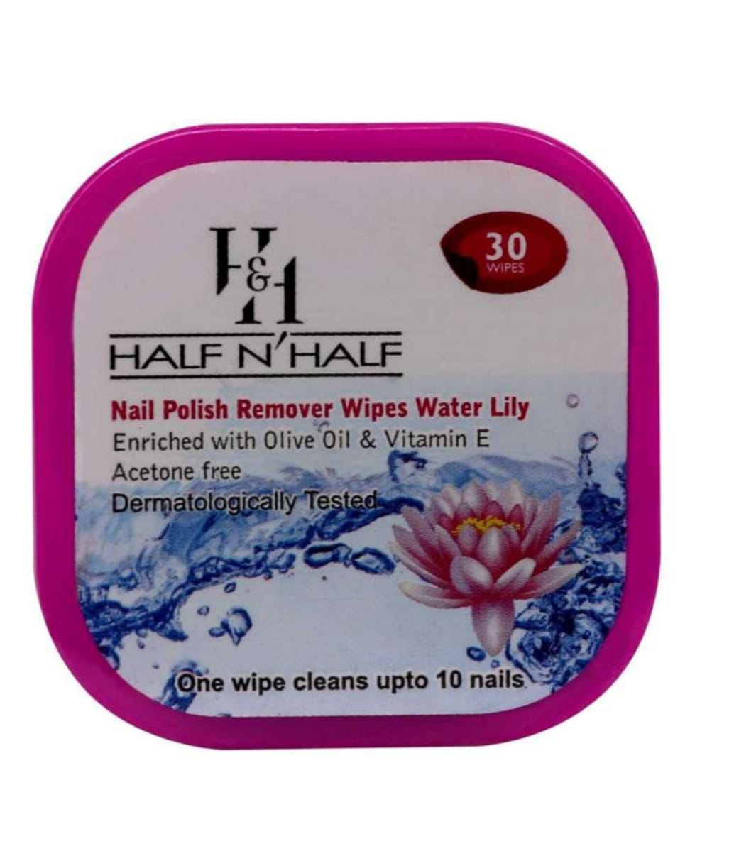 HALF 'N' HALF SET OF 6 NAIL POLISH REMOVER WIPES