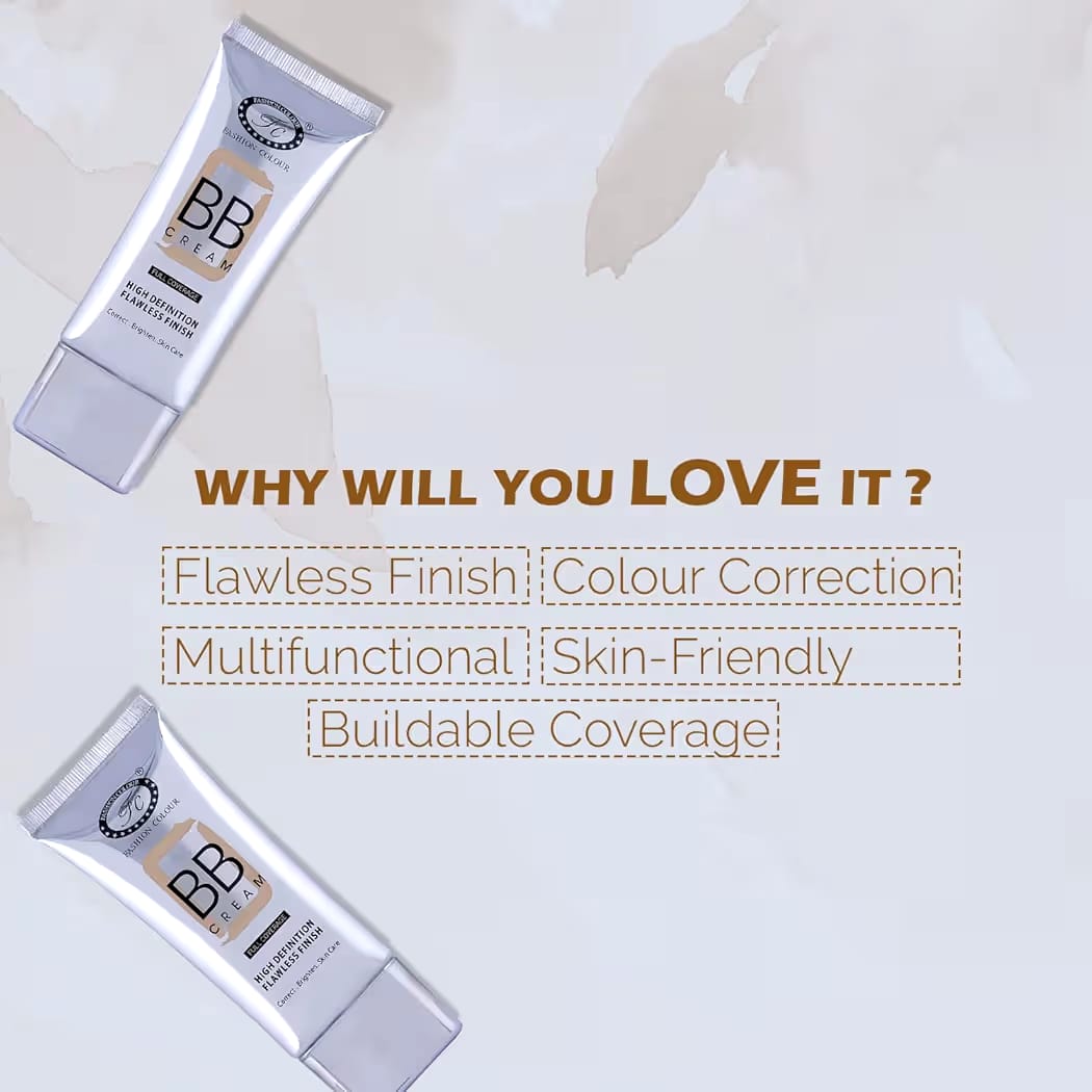 FASHION COLOR BB CREAM FULL COVERAGE HIGH DEFINITION FLAWLESS FINISH