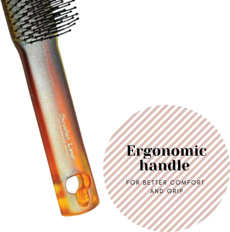 SCARLET LINE FLAT HAIR BRUSH SHELL