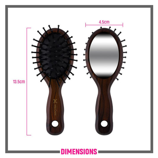 MISS CLAIRE P79105F PADDLE HAIR BRUSH WITH MIRROR - SMALL