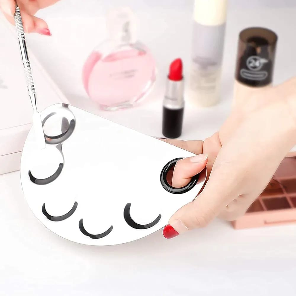 Makeup Mixing Color Plate/Pallete stainless Steel with Spatula