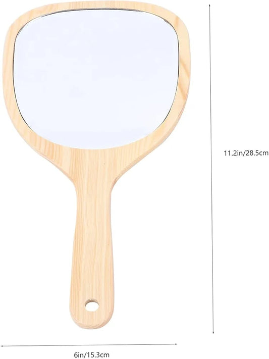WOODEN HANDLE MIRROR SMALL SIZE